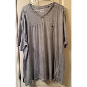 Marc Ecko Cut & Sew V-Neck T-Shirt Mens 2XL Gray Scissors Logo Y2K Streetwear